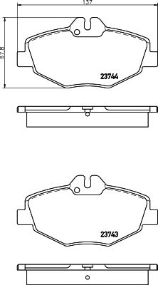HELLA PAGID 8db355018731 -  Комплект тормозных колодок, дисковый тормоз